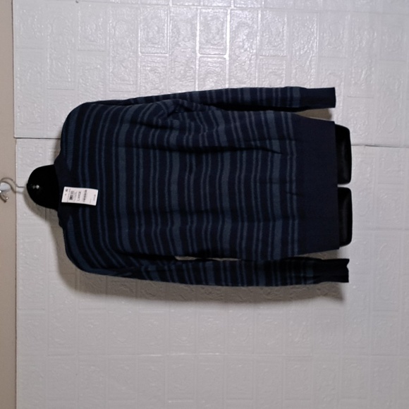 ALFANI Striped Button-Front Cardigan Sweater Large Navy - Picture 8 of 11